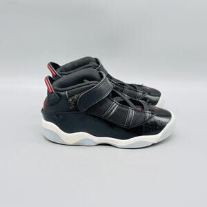Jordan Shoes Kids Toddler 10 Black 6 Rings Hook & Loop Mid Basketball Sneakers